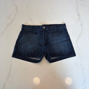 7 For All Mankind Dark Blue Denim Jean Shorts